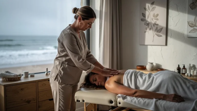 Soin du dos relaxant à Saint-Brevin éliminant le stress de novembre dans un cadre apaisant face à l’océan