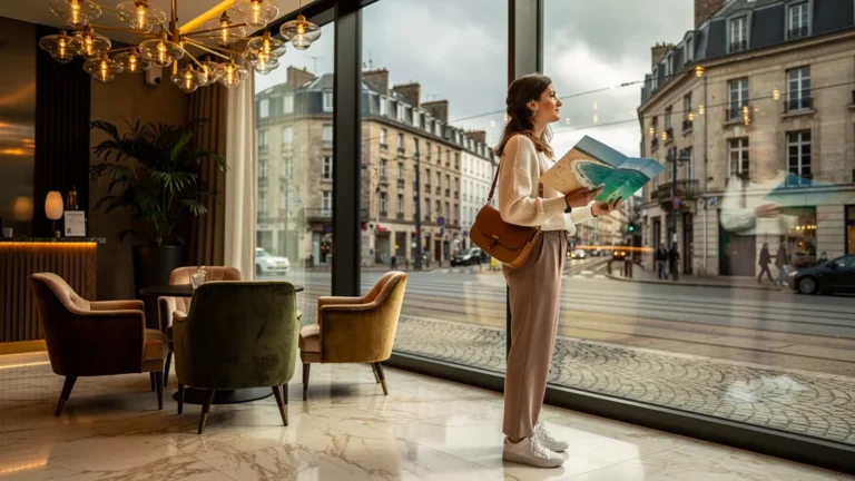Femme déçue dans un hôtel-spa de Nantes rêvant d’un hôtel-spa en bord de mer