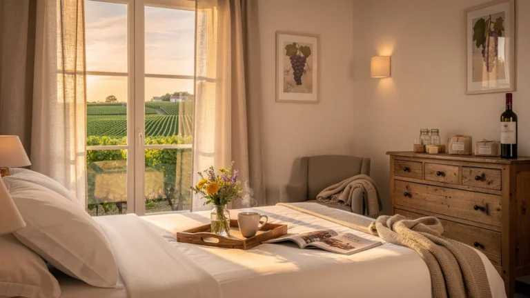 Forfaits cocooning des hôtels du vignoble nantais en ambiance chaleureuse et luxueuse, vue sur vignoble