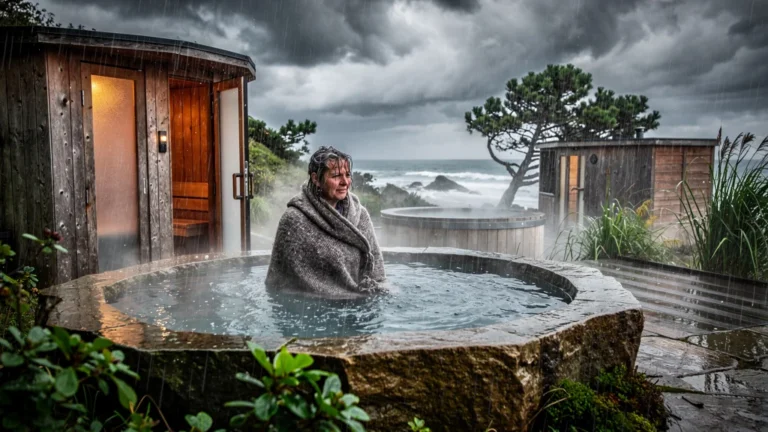 Test immersif de trois spas nordiques en Loire-Atlantique sous vent et pluie, ambiance réaliste et naturelle