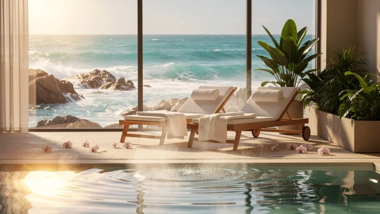 Journée thalasso pour 2 personnes dans un spa côtier luxueux au bord de la mer calme